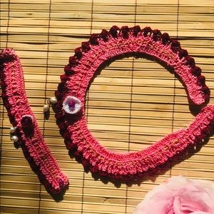 Hand made crochet bracelet and necklace.